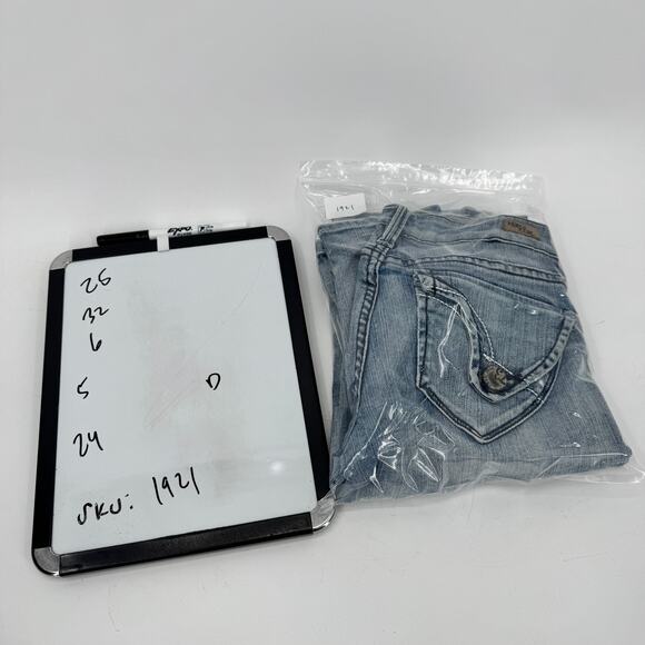 Pepe Jeans Womens 24 (25x32 ACTUAL) Blue Denim Low Rise Light Wash Vintage - Picture 8 of 8